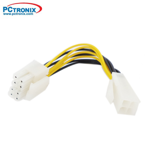 Cable Fuente Poder 4 pin H a 4+4 Pin M 10cm splitter Bulk*