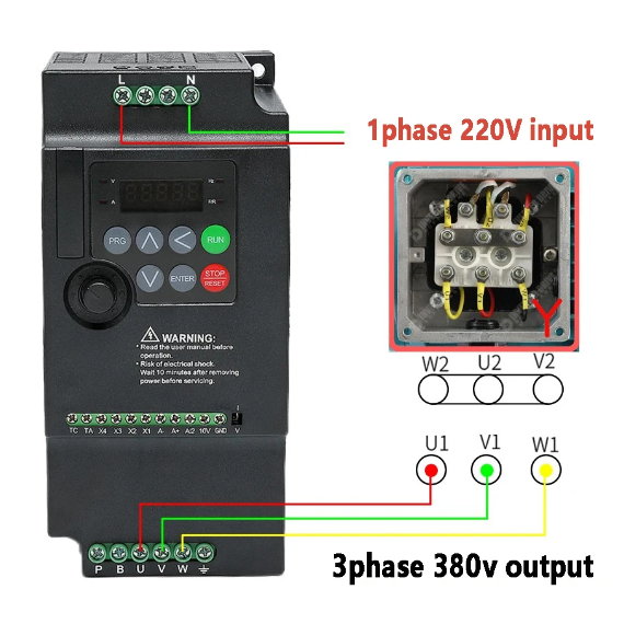 Variador de frequencia entrada 220V monofasico salida 380V trif